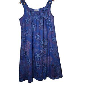 Anthony Richards Dress Large Sundress Sleeveless Blue Purple Floral Beach House